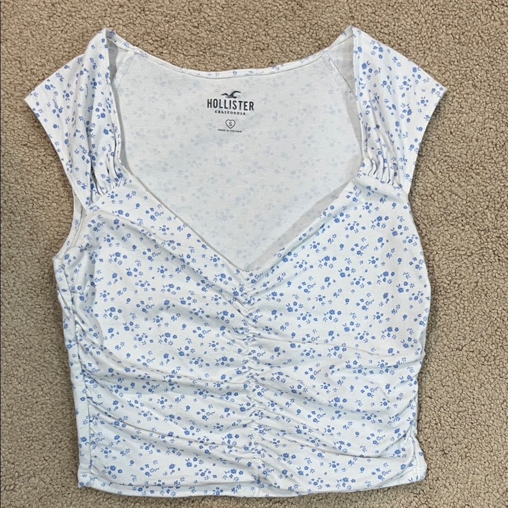 Hollister Blue Floral Print Blouse